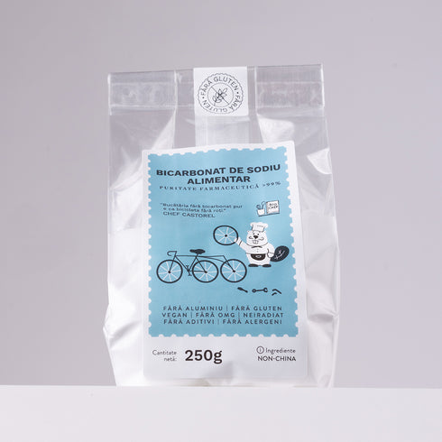 Bicarbonat de sodiu alimentar FARA ALUMINIU, FARA GLUTEN Republica BIO, 250g, natural